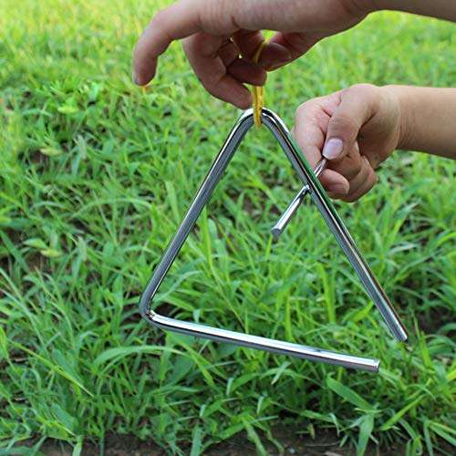 Cuteam Triangle Musical Toy, Children Triangle Steel Beating Percussion Musical Instrument Kids Education Toy Black 10 5