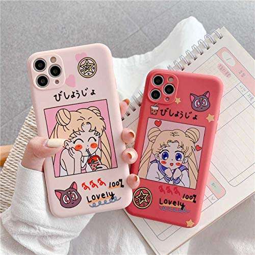 HOT 2021 Cute Cartoon Sailor Moon Soft Silicone Phone Case for iPhone 12 Pro Max Back Cover for iPhone 7 8 Plus X XR XS Max 12 Cases 4