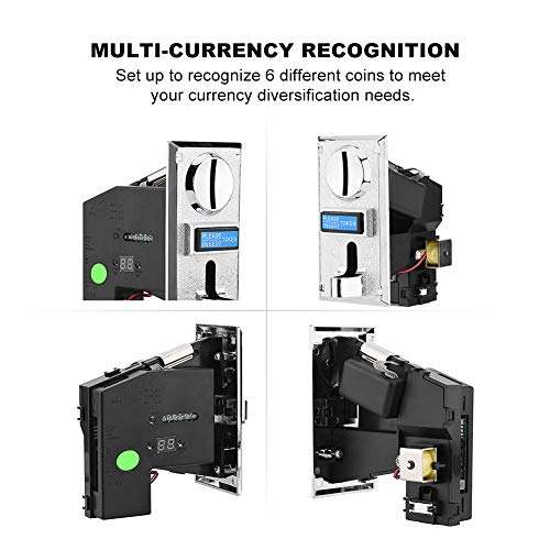 Pusokei Coin Acceptor for Arcade Game, Roll Down Coin Mech Acceptor, Multi-Function Multi-Coin Smart Coin Slot for Game Slot Machine 6