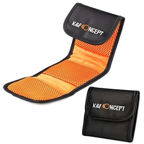 K&F Concept 62mm UV CPL FLD Graduated Filter Lens Accessory 9pcs Filter Kit UV Protector Circular Polarizing Filter + Microfiber Lens Cleaning Cloth + Petal Lens Hood + Filter Bag Pouch 3