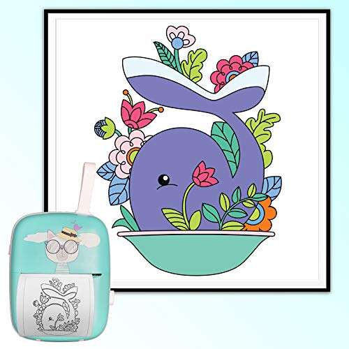 Pocket Printer Mini Portable Sticker Thermal Label Printer for iOS Android PEEWF Mini Receipt Printer for Phone Bluetooth Wireless Instant - 4 Thermal Roll for Kids 6