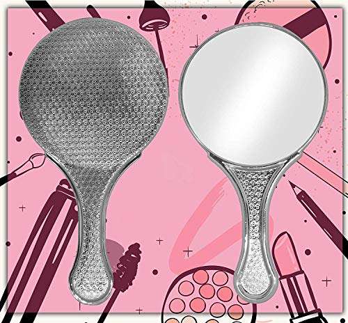 Pelo Handheld Mirrors For Gifting Purpose, Light Weighted Mirror, Easy To Carry Mirrors, Pink, 30 Gram, Pack Of 1 5