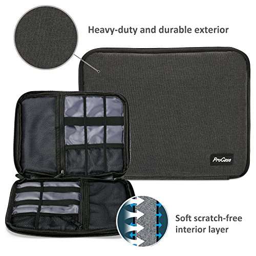 ProCase Electronics Travel Gadget Organizer Tech Bag, Handy Gear Accessories Storage Carrying Bag Pouch for USB Cable SD Card Camera Hard Drive Flash Disk Power Bank -Black 6