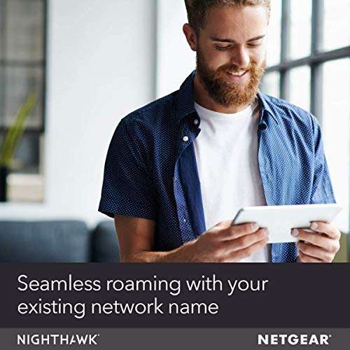 NETGEAR Mesh WiFi Extender - Covers up to 2000 sq ft and 40 Devices with AC2200 Tri-Band Wireless Signal Booster and Repeater (Upto 2200 Mbps), Plus Mesh Smart Roaming with India Plug (EX7700) 5