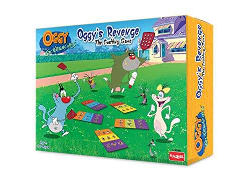 Funskool Games Kid's and Family's Oggy's Revenge, The Swatting Game, Family Entertainment Game (Multicolor, 2 - 4 Players, 4 and Above) 6