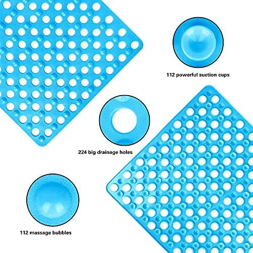 Urdhvamurti Anti-Slip Non- Slip Vinyl Floor Mat with Suction Cups and Drainage Holes for Kitchen, Toilet and Bathroom (Blue, 40 X 70 cm) 6