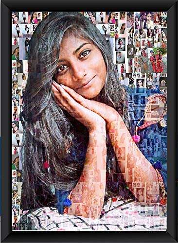 Birthday Gift For Girl Personalized Photo Frames,Personalised Frame,Collage Photo Frame,Customized Mosaic Photo Frame Home Decor Gift Item (Matt Finishing) 12 X 18 inch (Black Frame) 2