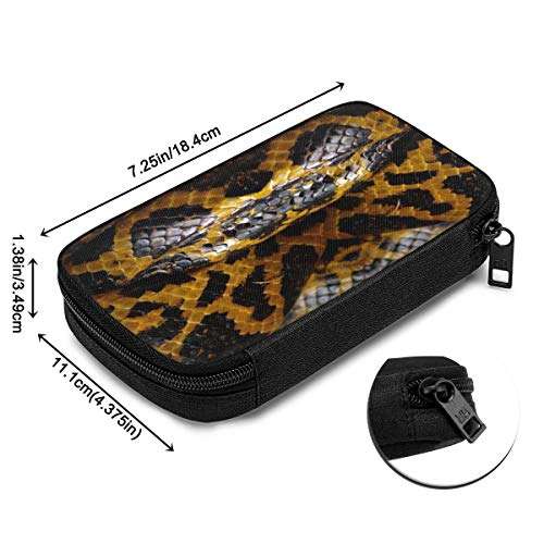 Travel Cable Organizer Bag,Yellow Snake Electronics Accessories Case Portable Cable Organizer for Cable,Cord,Charger,Phone,USB,Sd Card 6