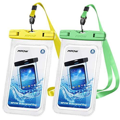 Mpow 097 Universal Waterproof Case, IPX8 Waterproof Phone Pouch Dry Bag Compatible with iPhone 12/12 Pro Max/11/11 Pro/SE/Xs Max/XR/8P/7 Galaxy up to 7, Phone Pouch for Beach Kayaking Travel (2 Pack) 2