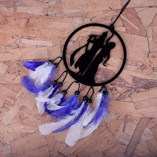 Gopinath Autolink Fancy radhe Krishna Dream Catcher for car & Wall Hanging Attract Positive Good Luck Charm Protection Made with Acrylic Material Feathers 4