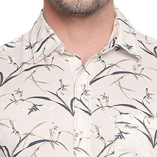 MUFTI Fawn Half Sleeves Floral Printed Shirt 6