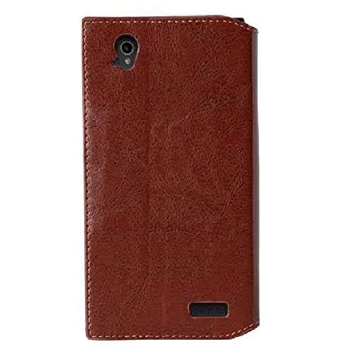 SOGA Cover Compatible ZTE Warp Elite Case, ZTE Warp Elite Wallet Case - [Pocketbook Series] PU Leather Folio Flip Wallet Case for ZTE Warp Elite N9518 (Boost Mobile) - Luxury Brown/Black 6