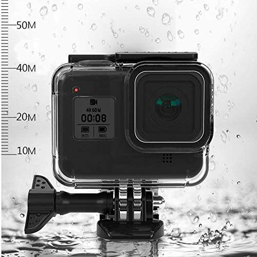 Mugast Camera Waterproof Case, Anti-Scratch Soft Button Camera Protective Cover 60M Underwater Drop Resistance Housing for Gopro hero8 Sports Camera 6