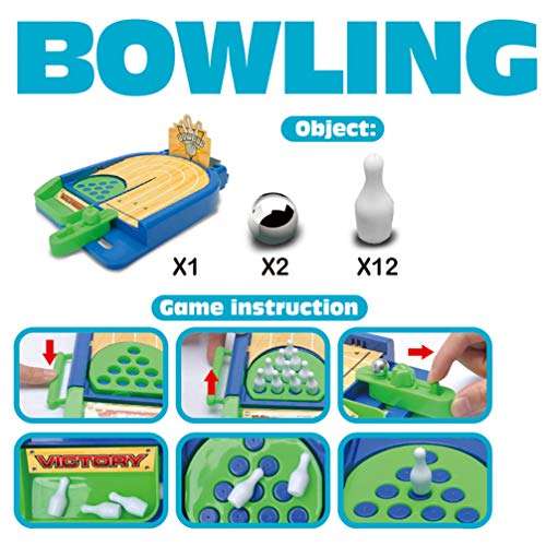 Toyvian Miniature Desktop Bowling Toy Finger Games Toys Fun Sports Toy 5
