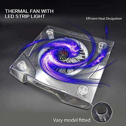 WFPOWER Upgrade USB RGB LED Cooler Cooling Fan Stand, Wireless Remote Controller RF, Multi-color LED Light Accessories for PS4 PS4 Pro, PS4 Slim, XBOX One X, Notebook, Laptop, Gaming Consoles 4