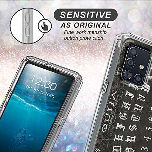 Case for Samsung Galaxy A71 5G (Not Fit A71 4G),BEROSET Dual Layer Hard Acrylic Back + Soft TPU Case Shockproof High Impact Protective Clear Phone Case for Samsung Galaxy A71 5G - Ouija Board 4