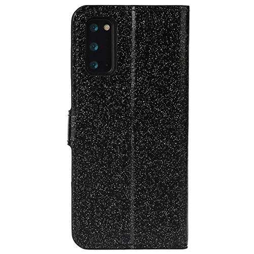 XYX Wallet Case for Samsung Galaxy S20 Plus/S20 Plus 5G [Love Eyelash] PU Leather Bling Glitter Flip Case Wallet Cover for Women Girls - Black 6