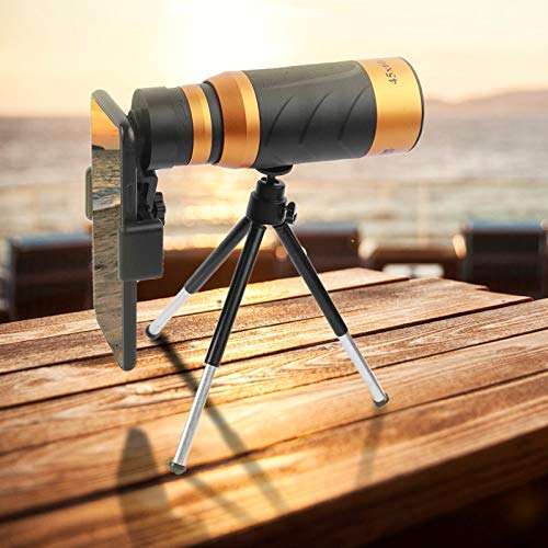ALLWIN 45X60 HD Monocular Telescope, Zoomable BAK4 Telescope Phone Binoculars Micro Night Vision Telescope with Smartphone Holder Tripod for Hunting Camping Trip Travelling Bird Watching 5