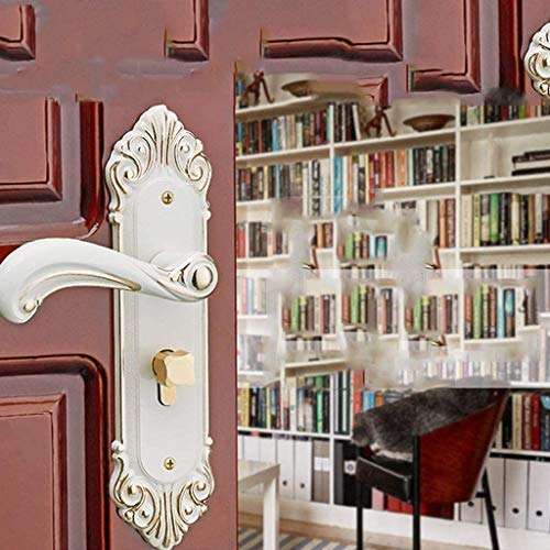 FSGHJJKN Privacy Lever Door Handle Easy to Open Locking Lever [for Bedroom or Bathroom] Reversible Waterproof and Durable. (Color : White) 6