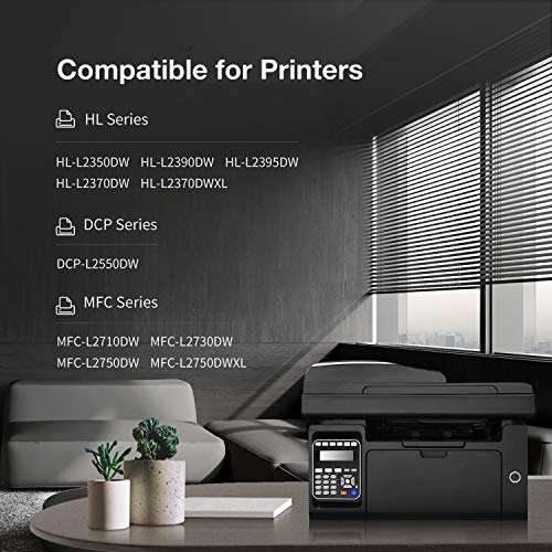 LEMERO V4 Compatible Toner Cartridge Replacement for Brother TN760 TN730 TN-760 to use with MFC-L2710DW MFC-L2750DW HL-L2370DW HL-L2395DW HL-L2350DW DCP-L2550DW (Black, High Yield, 4-Pack) 4