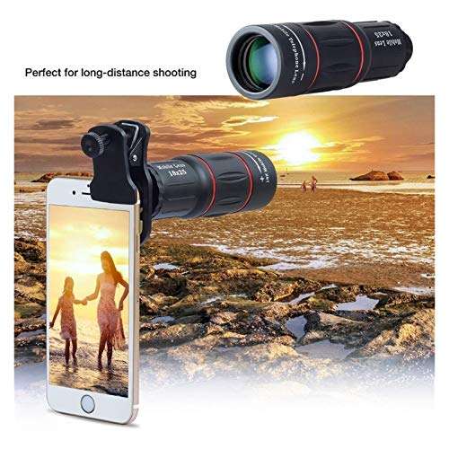 YFJLOVE YUFENGJIAO 18X Telescope Optical Zoom Mobile Phone Lens Fit for iPhone Samsung Smartphones Clip Universal Camera Lens (Color : with Tripod) 4