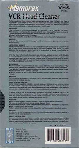 MEMOREX 3016-1010 VHS Dry Video Head Cleaner (Memorex 30161010) 3