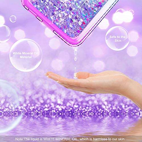 for Samsung Galaxy A52 5G/4G Case, Yunerz Liquid Quicksand Case, Girly Clear Case with Screen & Lens Film for Galaxy A52 5G/4G 6.5inch 3