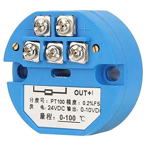 wendeekun -50~400 Degree Temperature Transmitter, PT100 Temperature Transmitter DC24V Output 0-10V Sensor Detector Module 6
