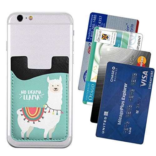 No Drama Llama Phone Card Holder, Stick-on ID Credit Card Wallet Phone Case Pouch Sleeve Pocket for iPhone, Android and All Smartphones 3