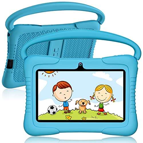 DOMATON Kids Tablet - 7 inch Android 11 Mini Tablets - 2GB RAM 32GB ROM- Tablet for Kids with Case WiFi & Parental Control (Blue) 2