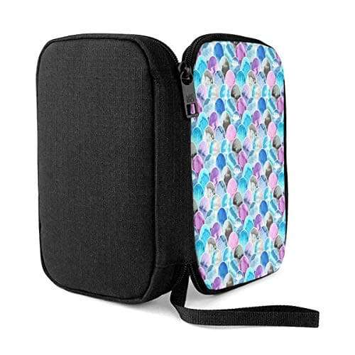 Travel Electronics Gadget & Cable Organizer Bag Pink, Blue, Violet and Grey Colors Electronic Organizer Double Layer Universal Cable Case Cord Accessories Storage Bag for Phone, Charger, USB, SD Card 4
