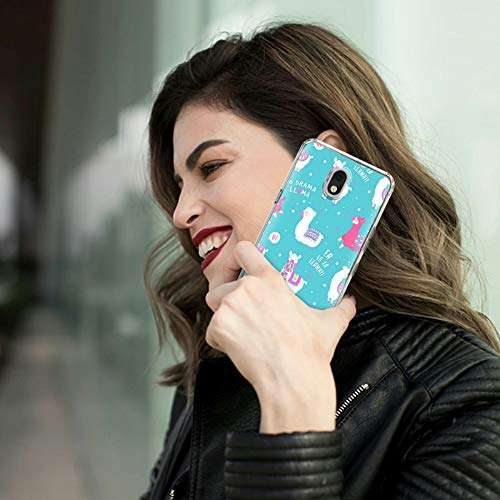 Case for LG K30 2019/X320 Shockproof 2in1 Hybrid Slim Clear Hard PC Back Cover + Soft TPU Dual Layer Protective Cases with Blue Llama Design for LG Aristo 4 Plus/LG Journey LTE Sturdy 5