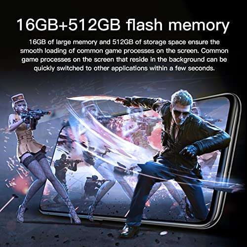 M12 Pro 24MP Three Camera with AI Dual SIM Face Unlock Smartphone 6.7 Inch HD Mobile Phone Android 10 16 GB of RAM and 512 GB of Internal Memory Expandable 5G Smartphone Face ID,Gold 6