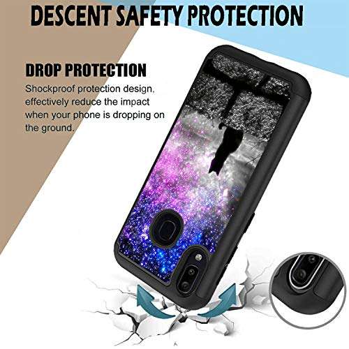 Galaxy A20 Case, Galaxy A30 Case, Spsun Dual Layer Armor Defender Hybrid Hard Protector Cover Shockproof Anti-Drop TPU Bumper for Sumsang Galaxy A20/A30(2019),Hipster Cat Galaxy 4