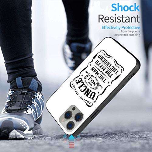 Uncle The Man The Myth The Legend iPhone 12 Case Glass iPhone 12 Pro Bumper iPhone 12 Mini iPhone 12 Pro Max Cover Glass Case Phone Case for iPhone 12 All Series Size Full Body Protective Case 5