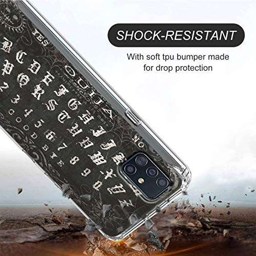 Case for Samsung Galaxy A71 5G (Not Fit A71 4G),BEROSET Dual Layer Hard Acrylic Back + Soft TPU Case Shockproof High Impact Protective Clear Phone Case for Samsung Galaxy A71 5G - Ouija Board 5