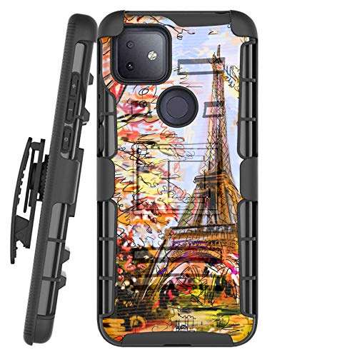 DALUX Hybrid Kickstand Holster Phone Case Compatible with T-Mobile REVVL 4 Plus/REVVL 4+ (2020) - Autumn Paris 2