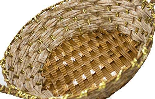 Raaya Set of 2 Serving Baskets for Home Use, Wedding Serving Baskets, Return Gift for Festivals, Home Decor Items, 25 Gram, Brown, Pack of 1 5