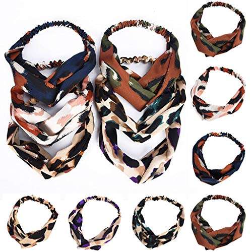 HNTDG Womens Vintage Leopard Print Gold Velvet Headband Simple Fashion Band Fabric Headband 3