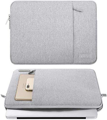 M7 15.6 inch Laptop Sleeve Bag Compatible with 15.6 inch Acer Aspire, Predator, Toshiba, Inspiron, ASUS P-Series, HP Pavilion, Chromebook Notebook, Polyester Vertical Case Cover with Pocket (Gray) 3