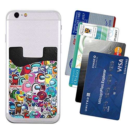 A-Mo-Ng and Us Cell Phone Card Holder Stick-On Id Credit Card Wallet Phones Case Pouch Sleeve Pocket for Many Smartphones 4