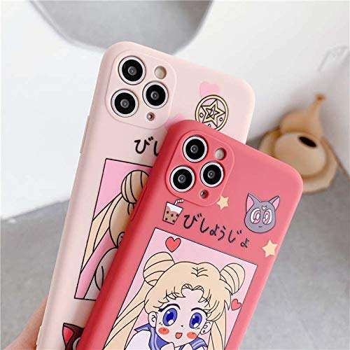 HOT 2021 Cute Cartoon Sailor Moon Soft Silicone Phone Case for iPhone 12 Pro Max Back Cover for iPhone 7 8 Plus X XR XS Max 12 Cases 5