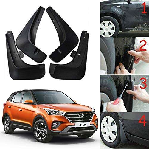 Oshotto Mud Flap (O.E.M Type) Compatible with Hyundai Creta 2015,2016,2017,2018,2019 (T-I) (Set of 4) 2