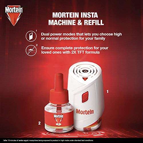 Mortein Insta5 Mosquito Repellent Liquid Refill - 45ml x 6 (Buy 4 Get 2 Free) | 100% Protection from Dengue Mosquitoes, Pack of 6 6