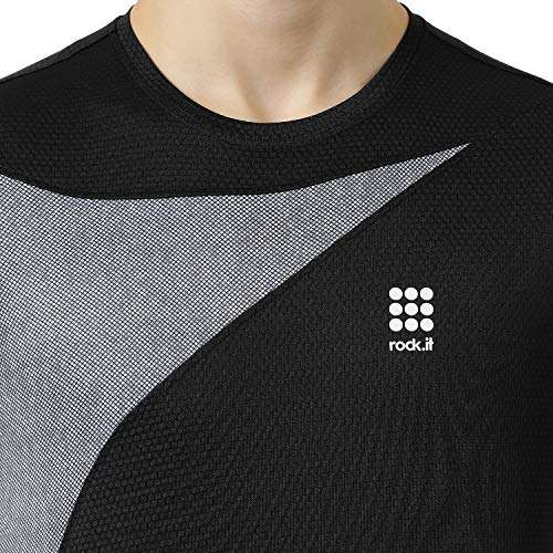 ROCK.IT Men's Plain Active Base Layer Shirt (2190100438-2_Black 44) 6