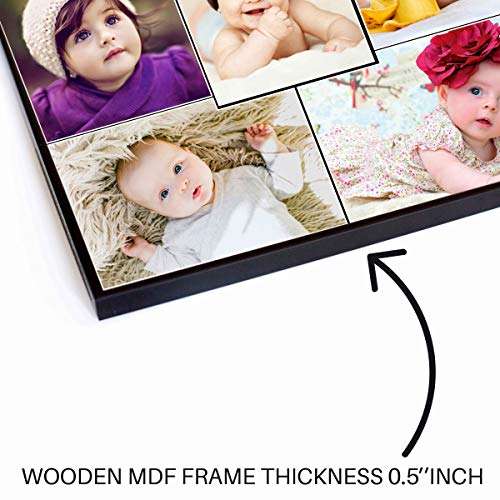 FLASHING CLICK 12x12''inch Pure Wooden MDF Photo Frame Customized (Personalized) Photo Collage Best Gift Option for Father, Mother, Sister, Brother, Couple, Husband, Wife, 3