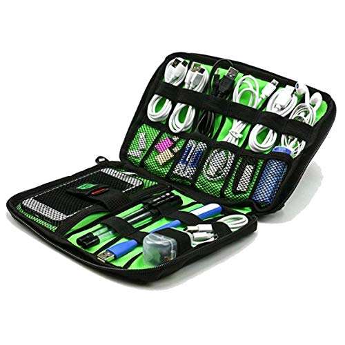 Travel Cord Organizer Case Electronic Accessories Travel Bag Organizer for Phone Cord Charger USB Cable, SD Card, Hard Drive Earphone, Flash Drive- Water-Resistant with Double Zipper (Camouflage) 5