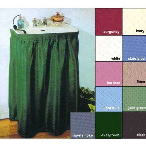 Carnation Home Fashions Lauren Dobby Fabric Sink Skirt, 56-inch by 32-inch, Evergreen 3
