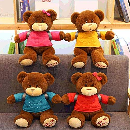 Zzlush Plush Doll Figurine Toy Pet Pillow Animal, The New Plush Backpack Little Bear Figurine Small Plush Toy Teddy Bear Ragdoll Doll Child Gift Schoolgirl (Color : Blue, Size : 40CM) 3