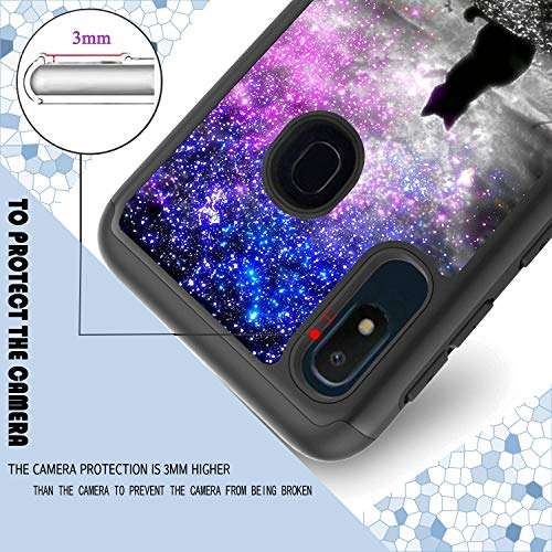 Galaxy A20 Case, Galaxy A30 Case, Spsun Dual Layer Armor Defender Hybrid Hard Protector Cover Shockproof Anti-Drop TPU Bumper for Sumsang Galaxy A20/A30(2019),Hipster Cat Galaxy 6